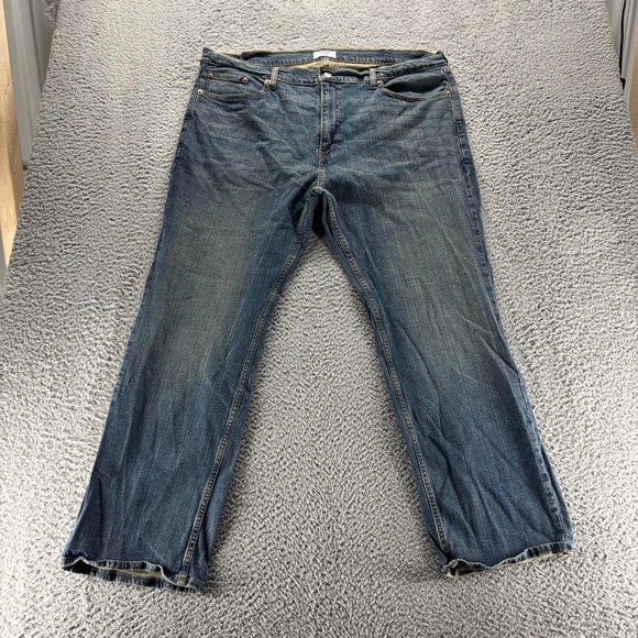 Denizen Levis Jeans Mens 42x30 Blue Dark Wash Cotton Stretch 285 Relaxed Denim - Picture 1 of 11